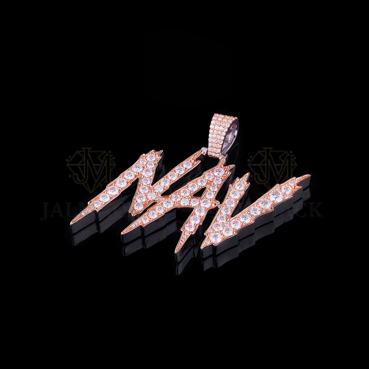 Rose Gold NAV Lightning Moissanite Pendant VVS1 D Color