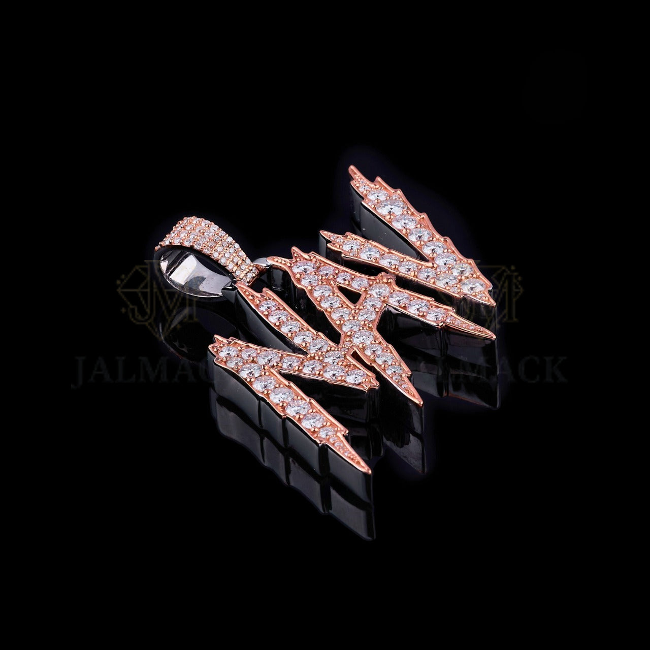 Rose Gold NAV Lightning Moissanite Pendant VVS1 D Color