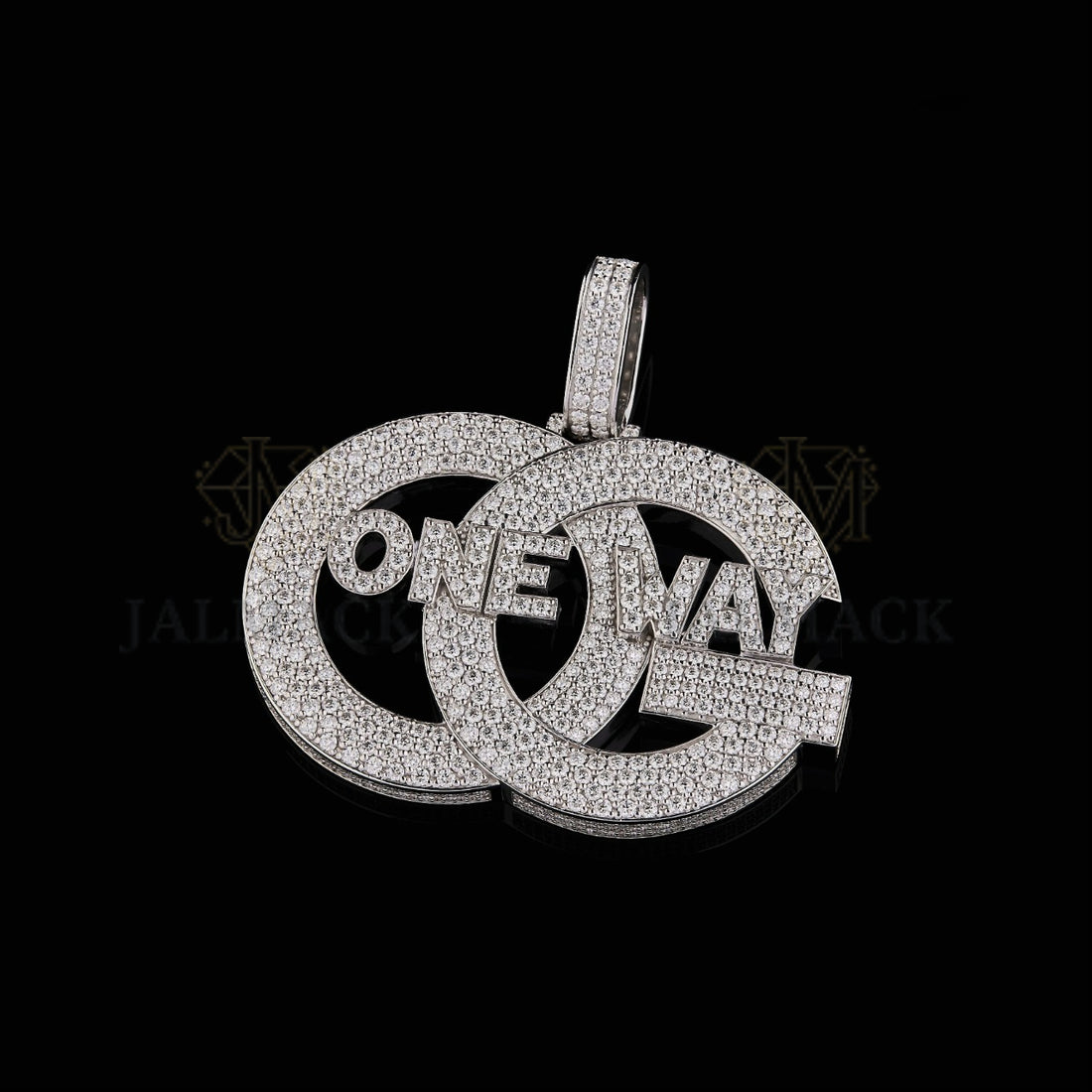 ONE WAY Moissanite Interlocking Logo Pendant VVS1 D Color Fully Iced Out