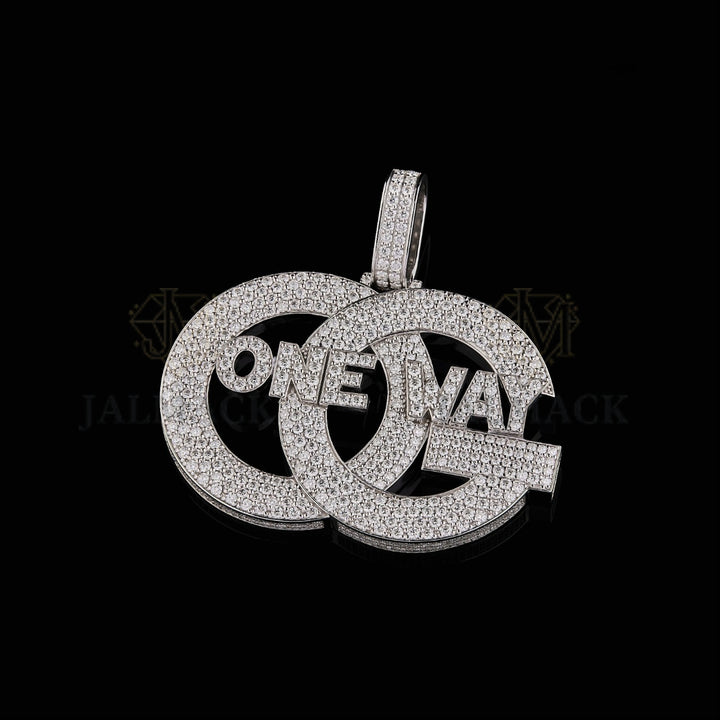 ONE WAY Moissanite Interlocking Logo Pendant VVS1 D Color Fully Iced Out