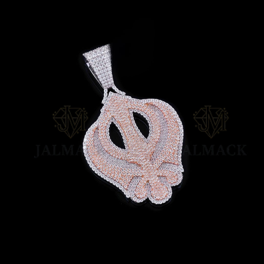 Two-Tone ND Monogram Moissanite Pendant VVS1 D Color Fully Iced Out
