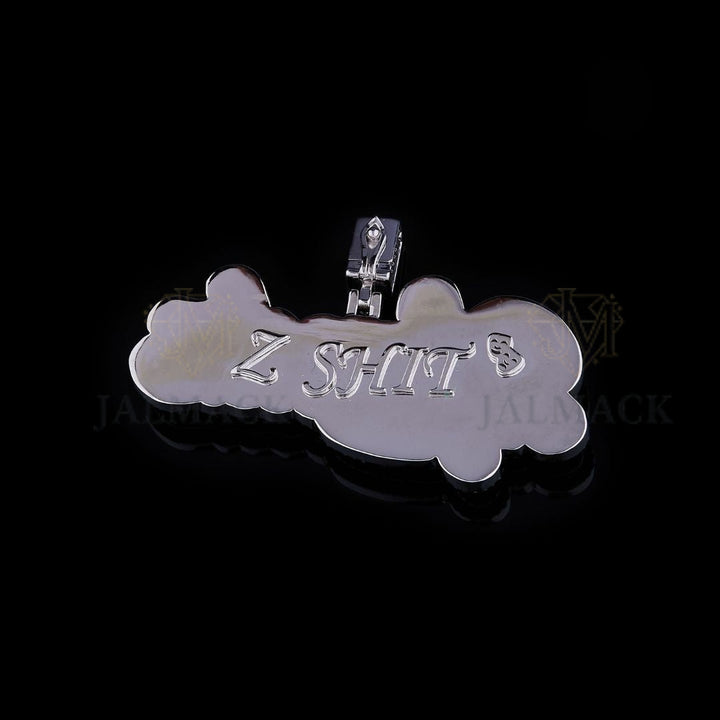 Blessed Baguette Moissanite Script Pendant VVS1 D Color Fully Iced Out