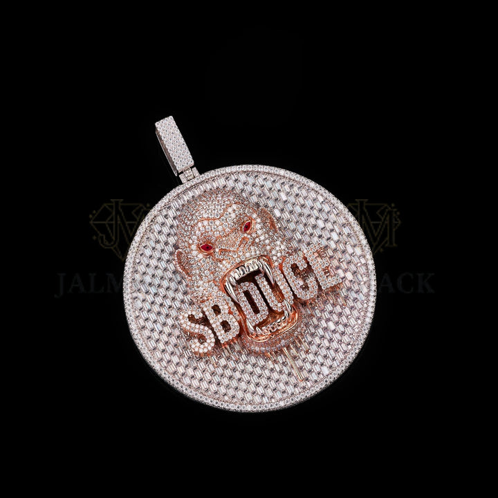 SB4L Gorilla Baguette Moissanite Medallion Pendant Fully Iced Out