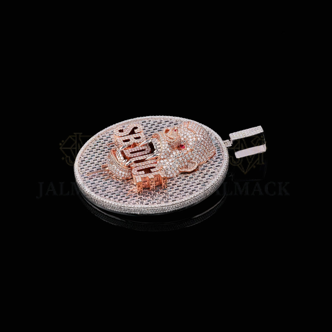 SB4L Gorilla Baguette Moissanite Medallion Pendant Fully Iced Out