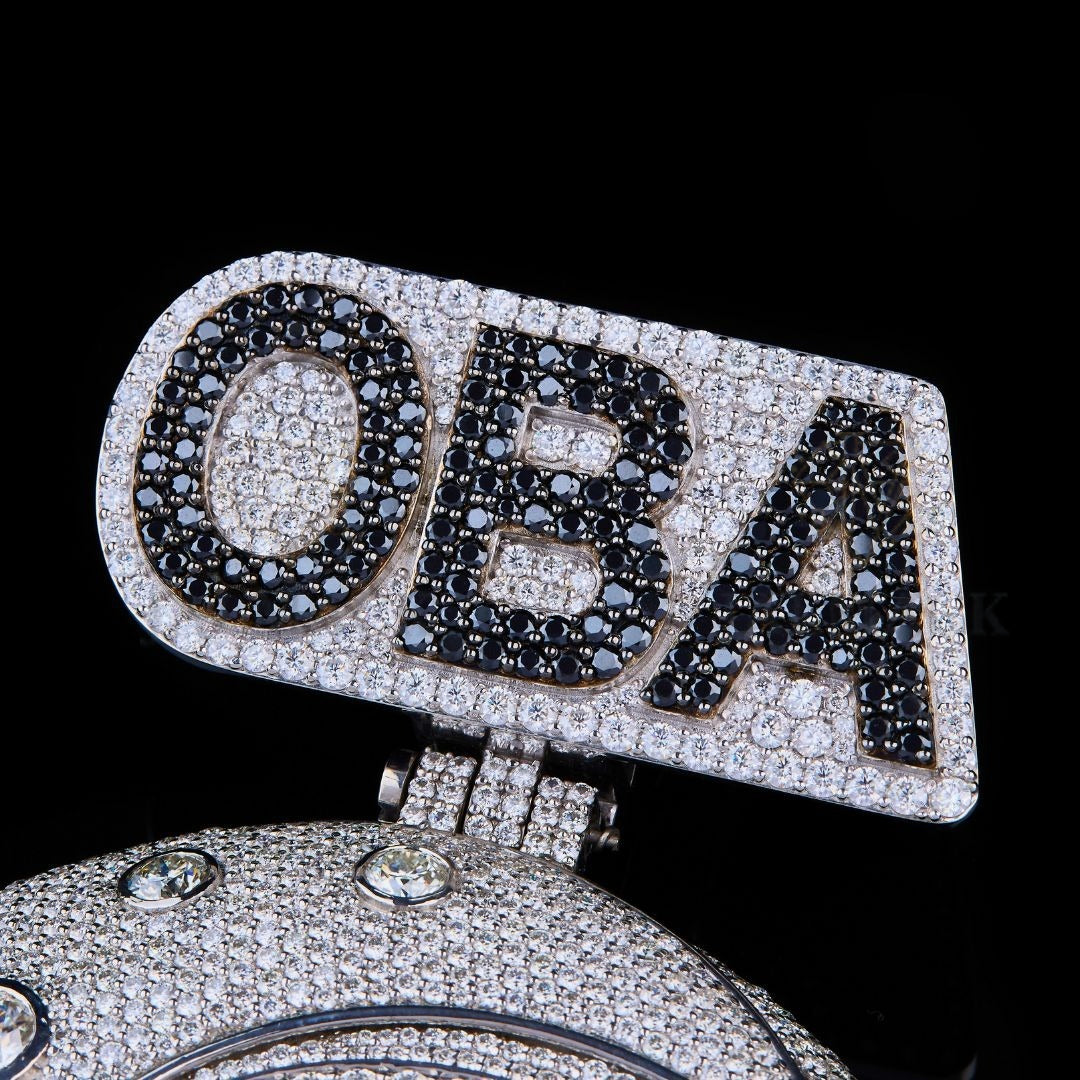 OBA Cancer Zodiac Moissanite Medallion Pendant VVS1 D Color Fully Iced Out