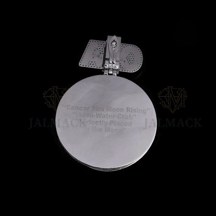 OBA Cancer Zodiac Moissanite Medallion Pendant VVS1 D Color Fully Iced Out
