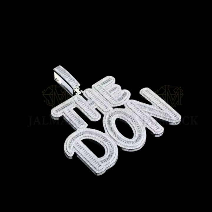 THE DON Baguette Moissanite Word Pendant VVS1 D Color Fully Iced Out
