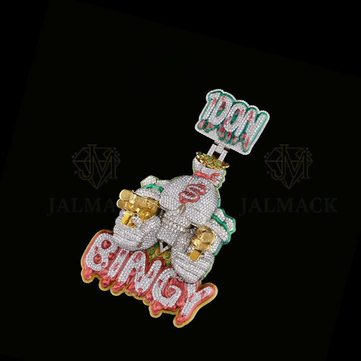 POW SWAG Money Bag Moissanite Character Pendant Fully Iced Out