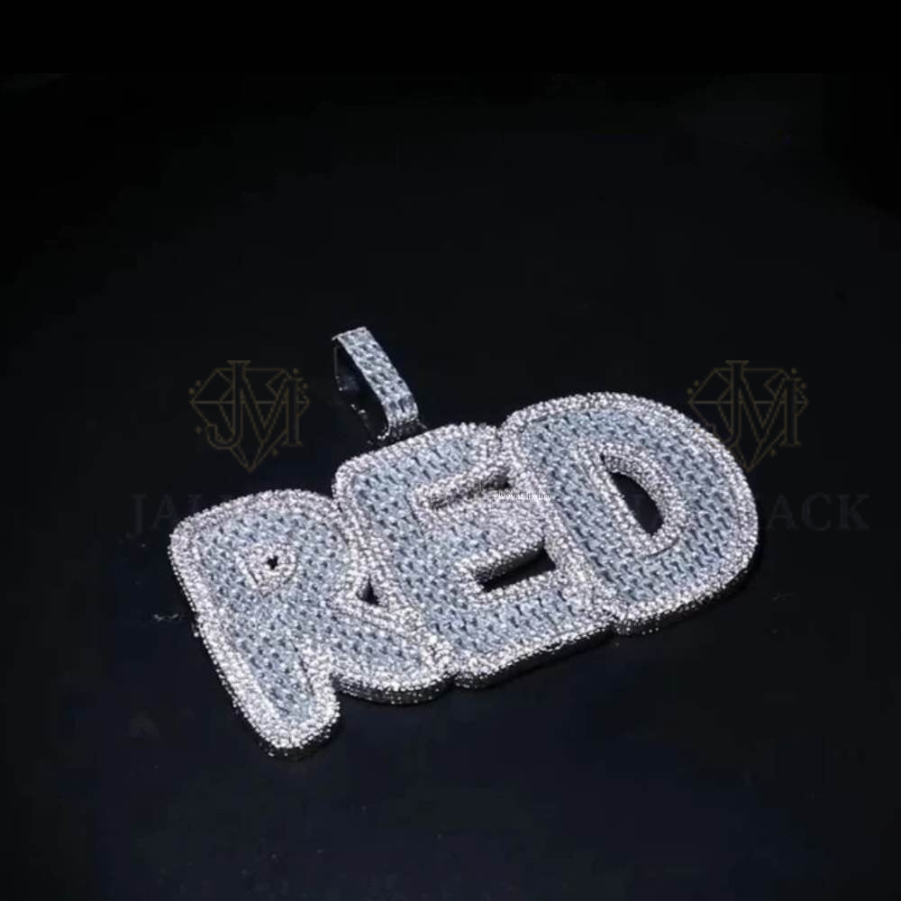 NED Baguette Moissanite Letter Pendant VVS1 D Color Fully Iced Out