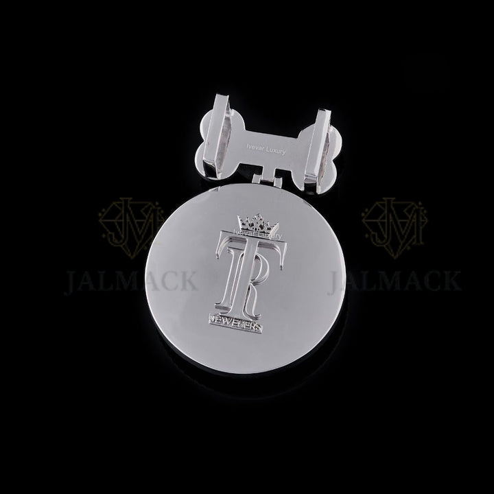 TNE Top Notch Exotics Dog Moissanite Medallion Pendant Fully Iced Out