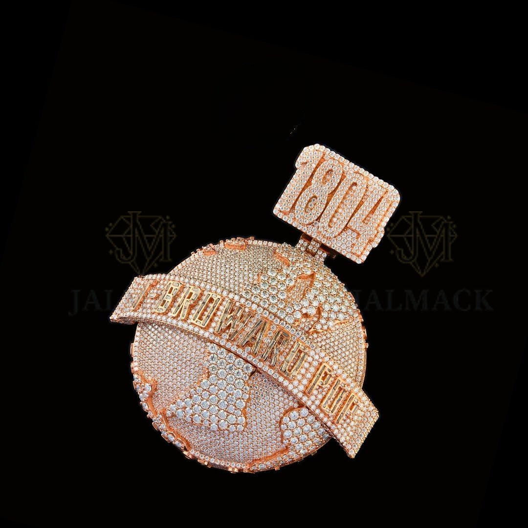 1604 SBG Entertainment Rose Gold Moissanite Medallion Fully Iced Out