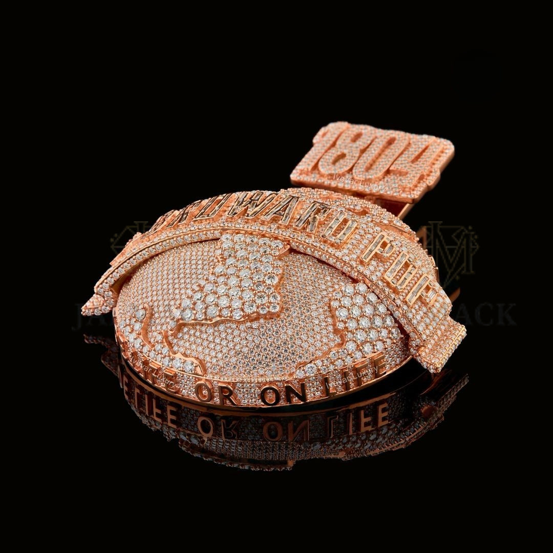 1604 SBG Entertainment Rose Gold Moissanite Medallion Fully Iced Out