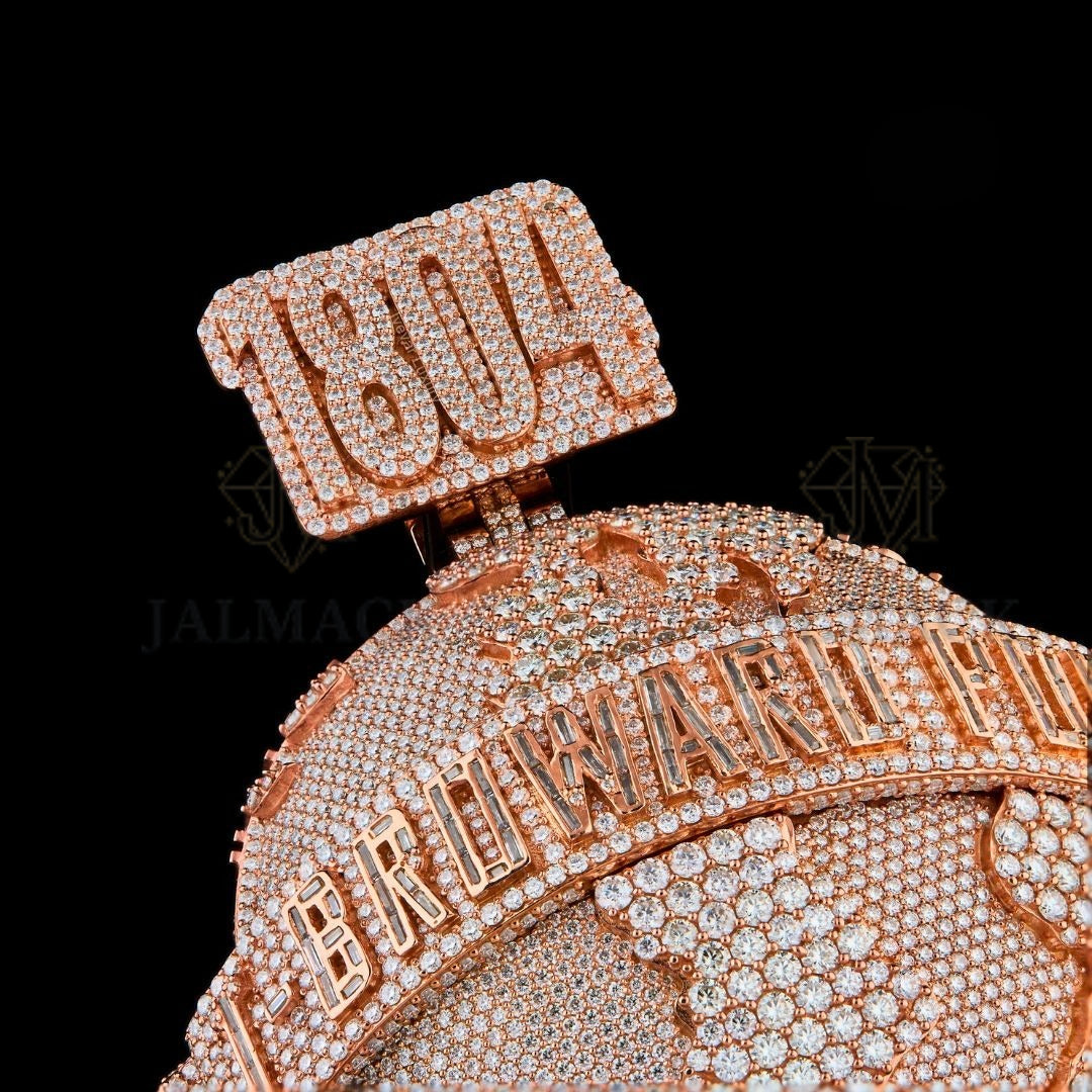 1604 SBG Entertainment Rose Gold Moissanite Medallion Fully Iced Out