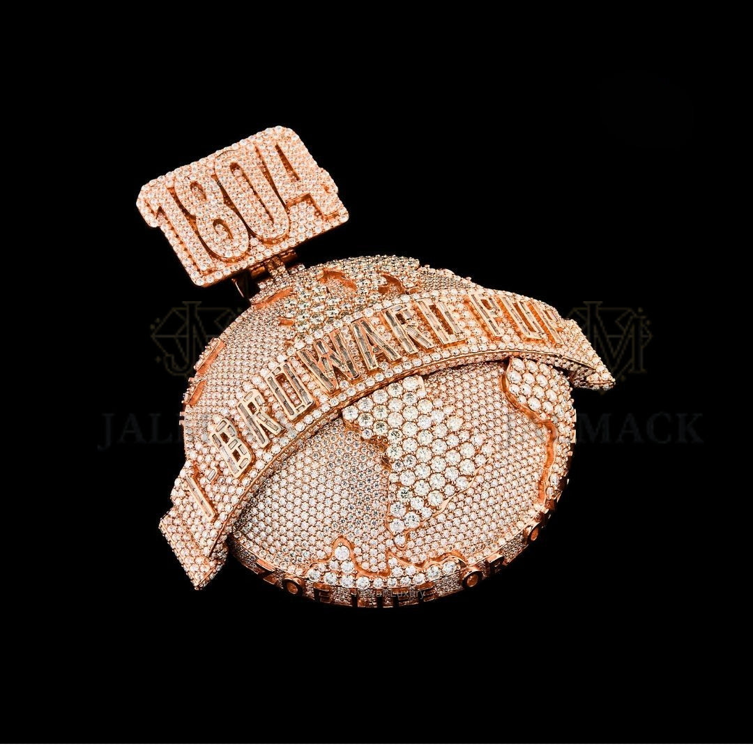 1604 SBG Entertainment Rose Gold Moissanite Medallion Fully Iced Out