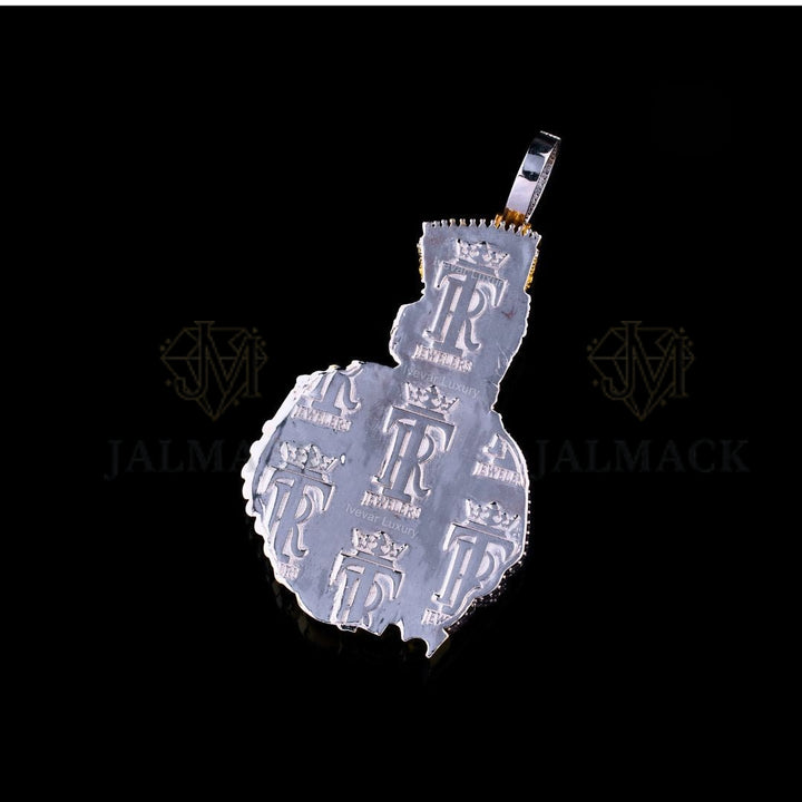 Royal King Multicolor Moissanite Portrait Pendant VVS1 D Color Fully Iced Out