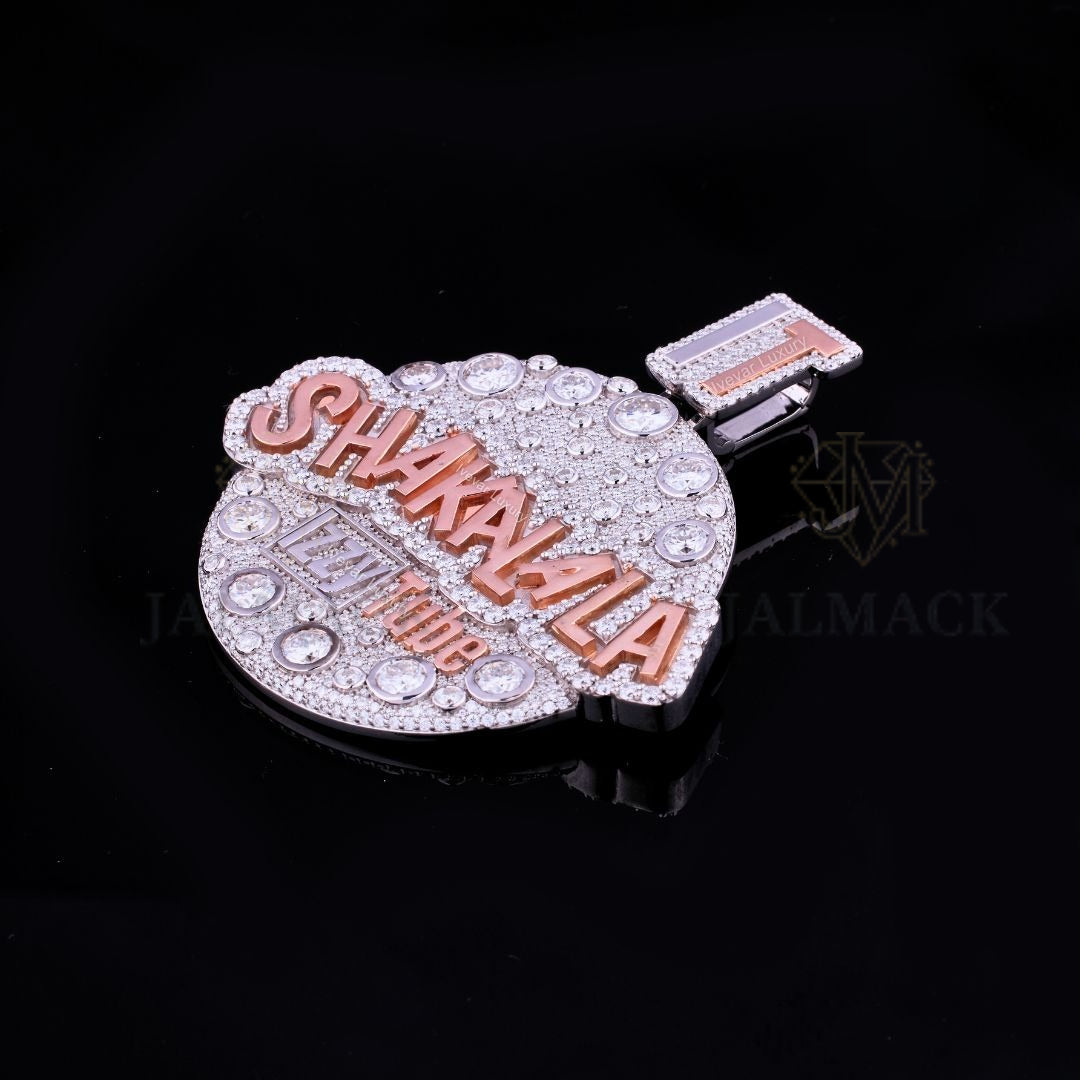 SHAKALA IzzyTune Two-Tone Moissanite Medallion VVS1 D Color Fully Iced Out