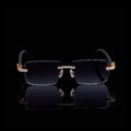 Luxury Gold Moissanite Rimless Sunglasses