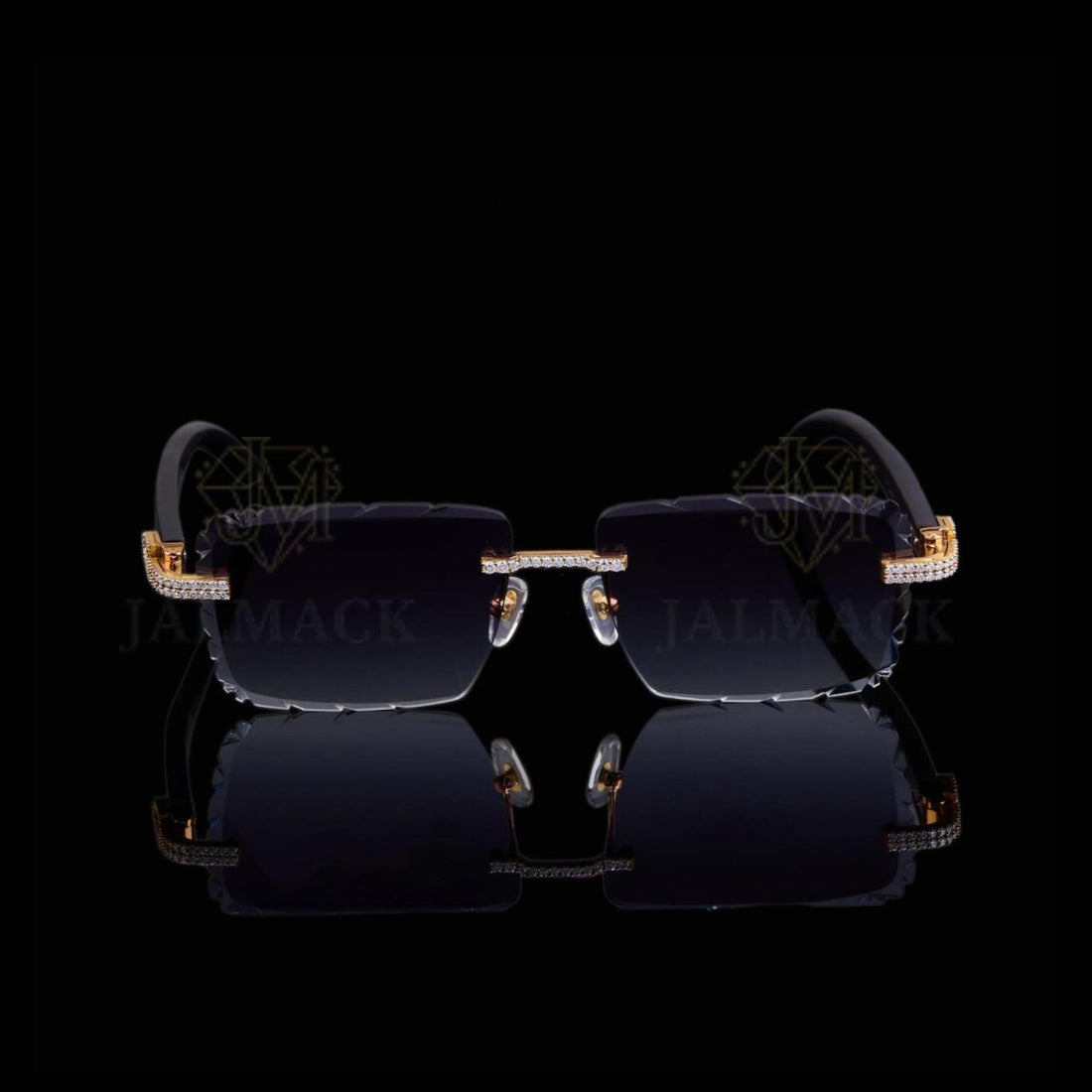 Luxury Gold Moissanite Rimless Sunglasses
