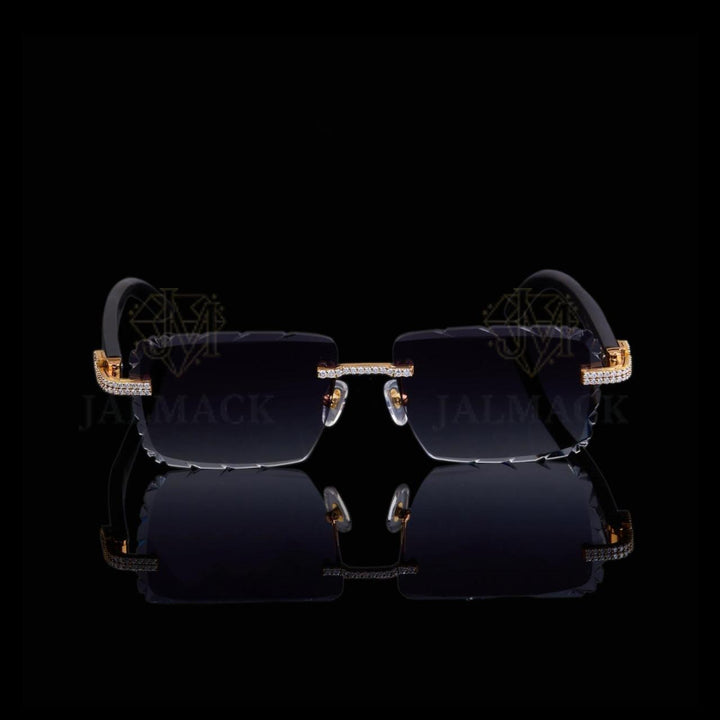 Luxury Gold Moissanite Rimless Sunglasses