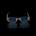 Luxury Rimless Blue Lens Diamond Sunglasses VVS1 D Color
