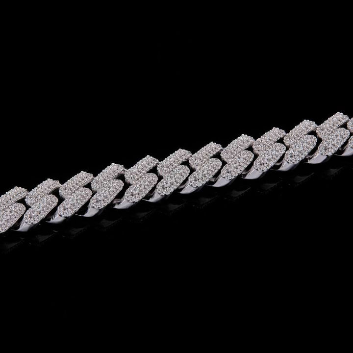 CHASE Moissanite Cuban Link Bracelet VVS1 D Color Fully Iced Out