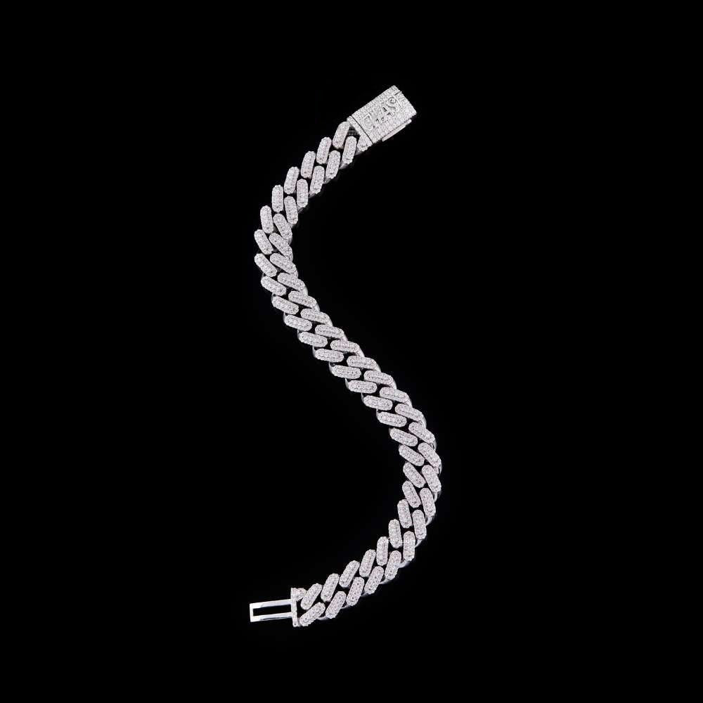 CHASE Moissanite Cuban Link Bracelet VVS1 D Color Fully Iced Out