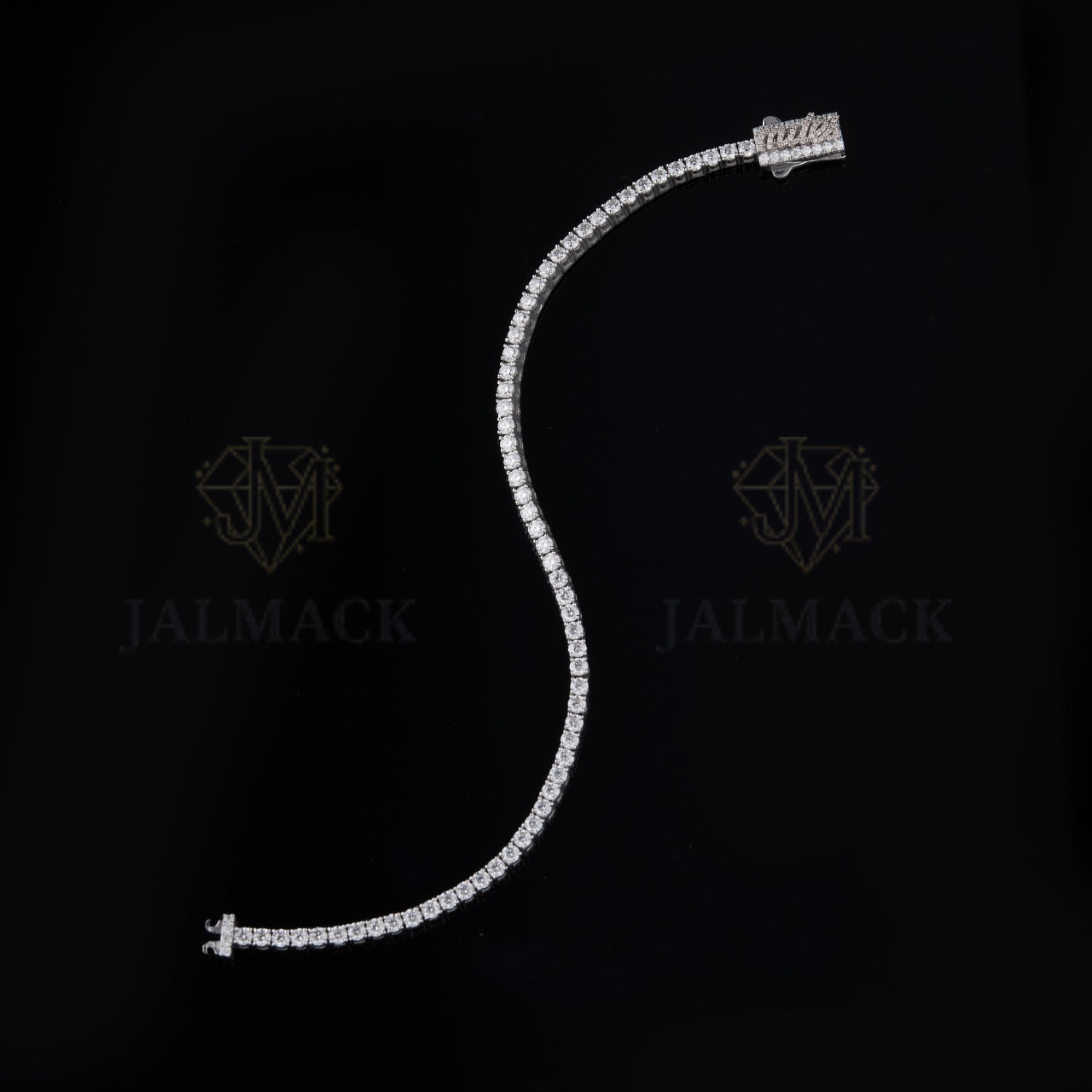 Silver Round Moissanite Tennis Bracelet VVS1 D Color