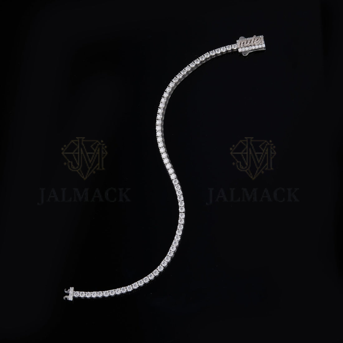 Silver Round Moissanite Tennis Bracelet VVS1 D Color