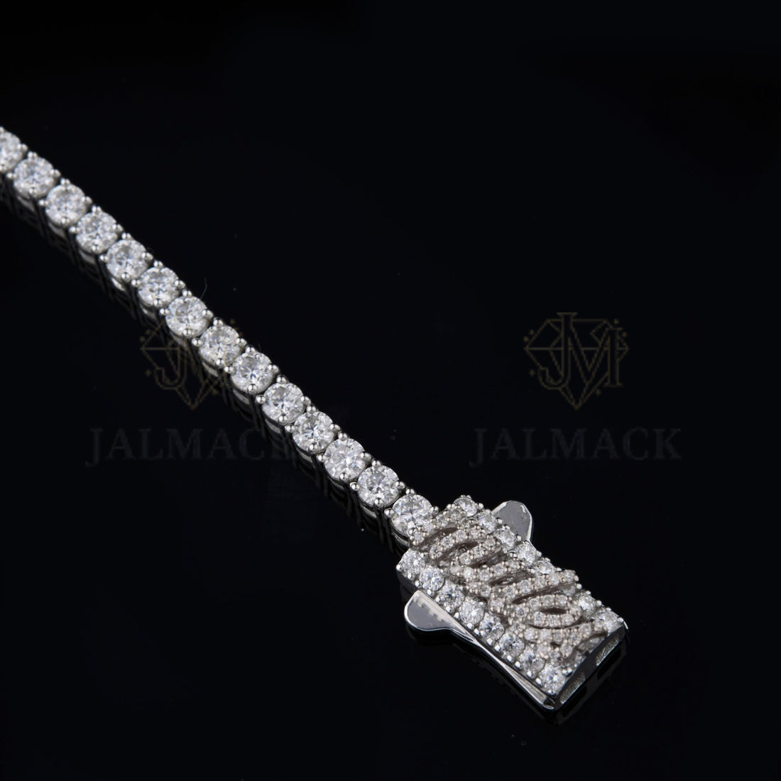 Silver Round Moissanite Tennis Bracelet VVS1 D Color