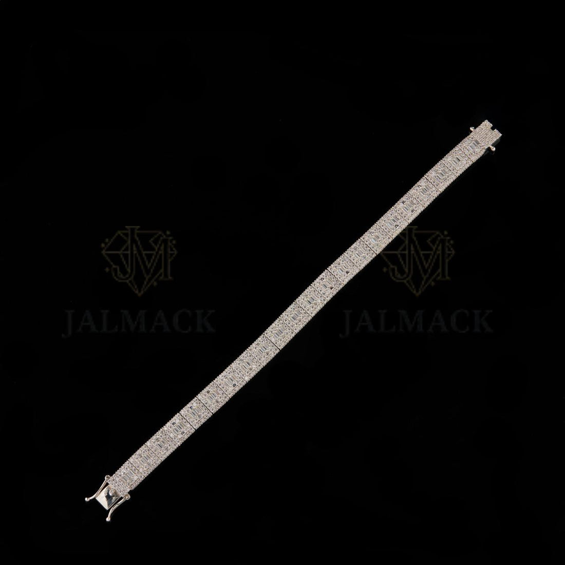 Silver Baguette Moissanite Bracelet VVS1 D Colour Fully Iced Out