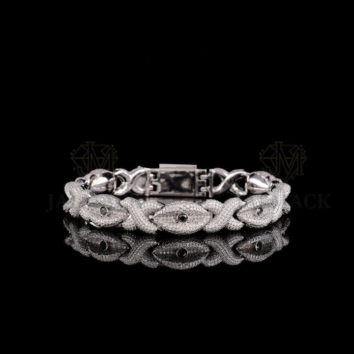 Silver Snake Moissanite Bracelet VVS1 D Colour Fully Iced Out