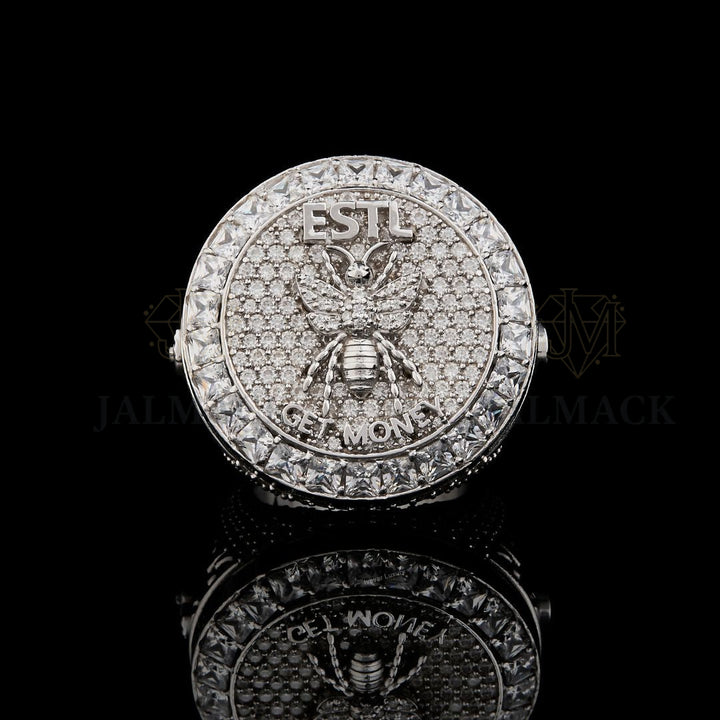 Custom Bee Get Money Moissanite Hip Hop Statement Ring