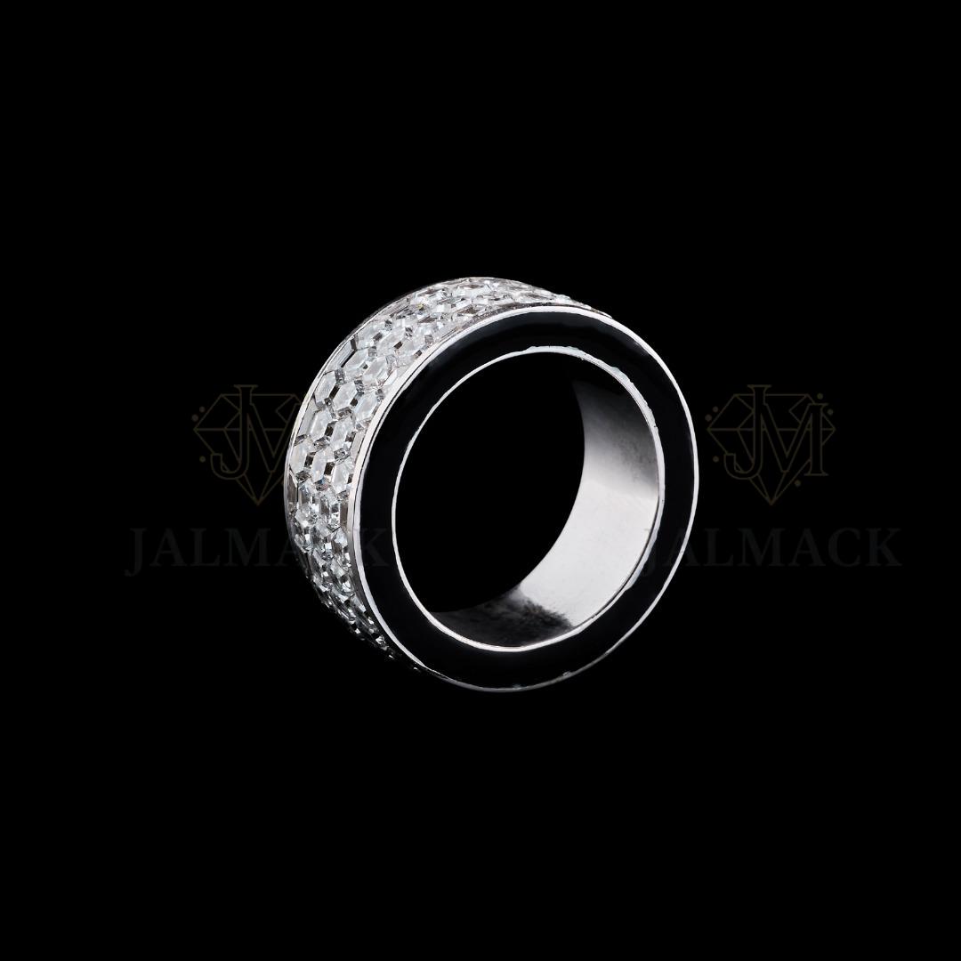 Geometric Cut Moissanite Eternity Band Ring Fully Iced Out
