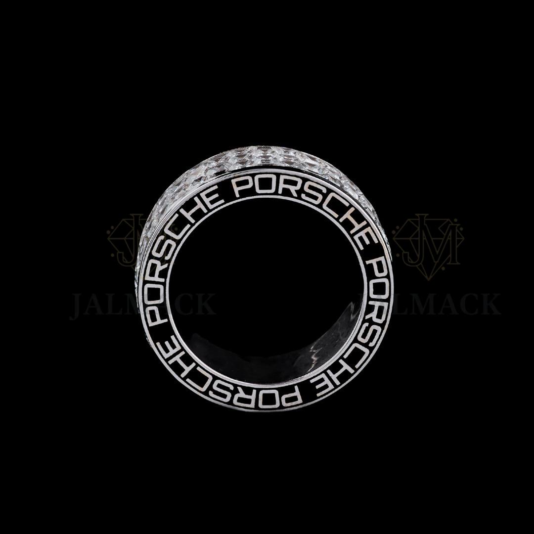 Geometric Cut Moissanite Eternity Band Ring Fully Iced Out