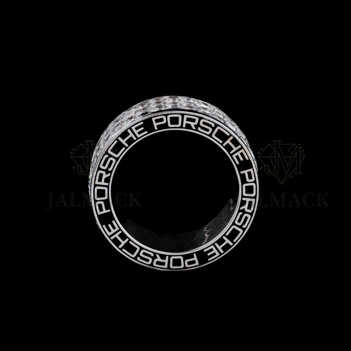 Geometric Cut Moissanite Eternity Band Ring Fully Iced Out
