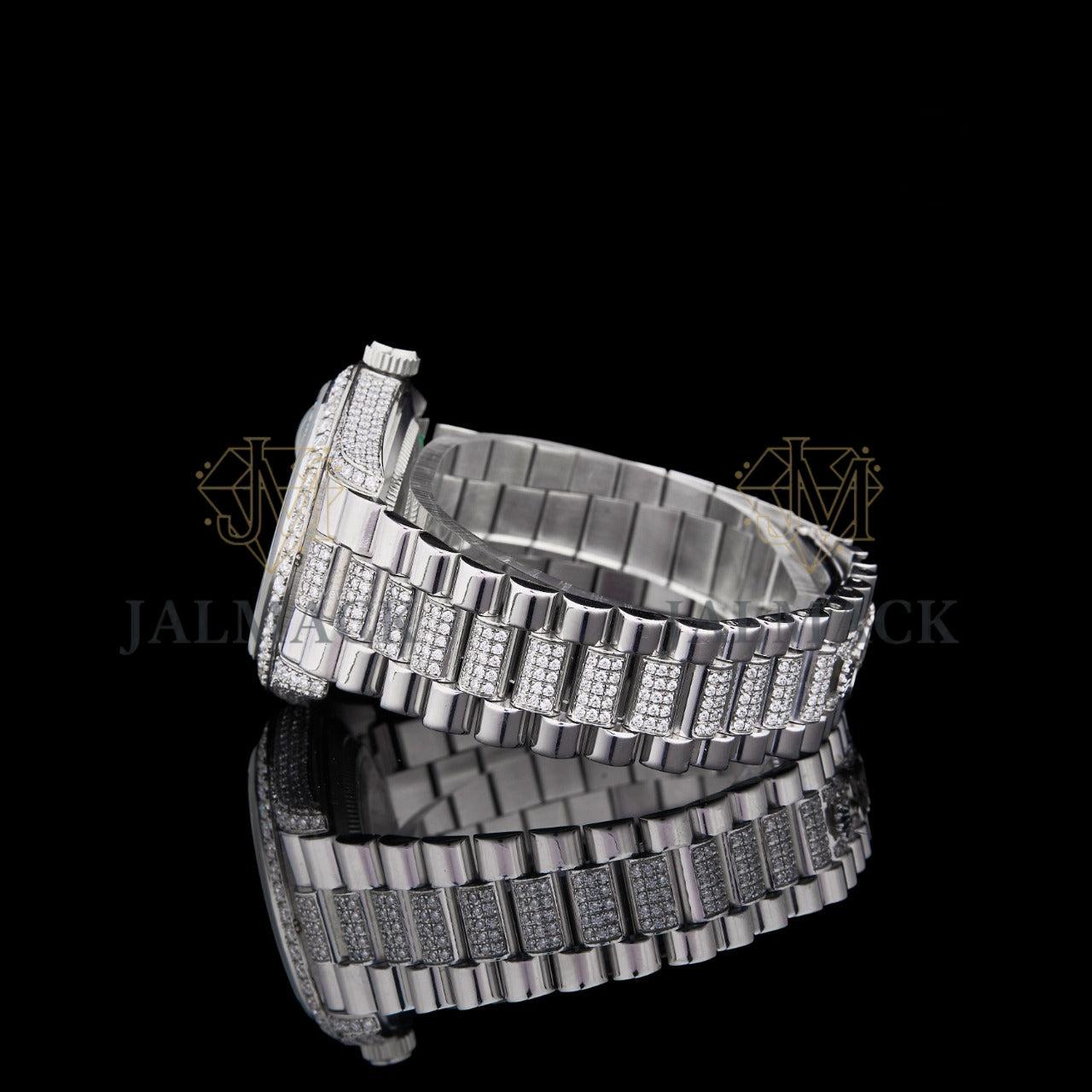 Silver Multicolor Open-Heart Fully Iced Moissanite Watch (Copy)