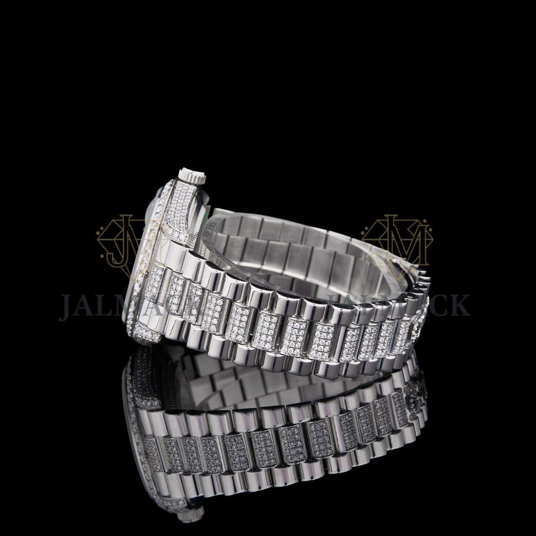 Silver Multicolor Open-Heart Fully Iced Moissanite Watch (Copy)
