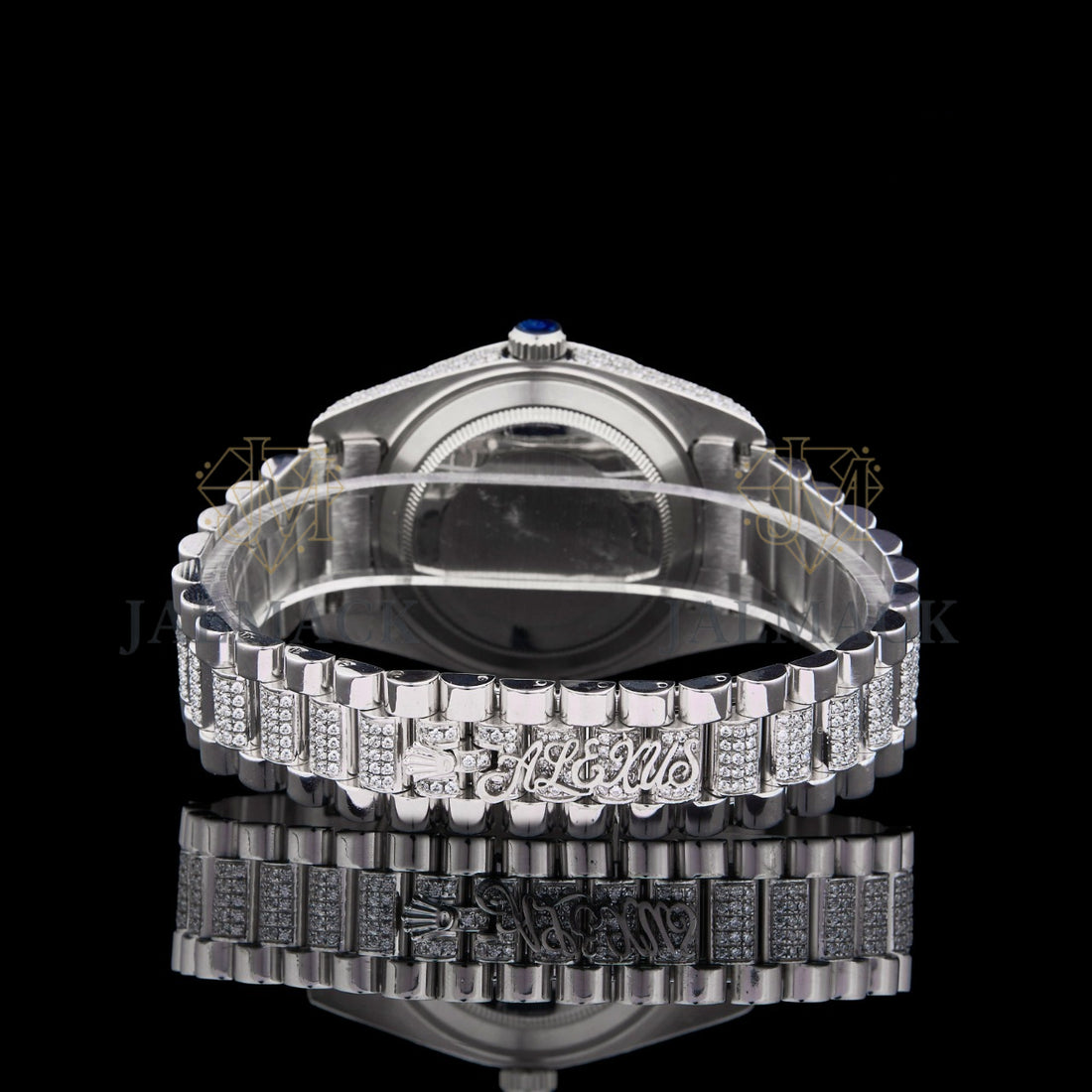 Silver Multicolor Open-Heart Fully Iced Moissanite Watch (Copy)