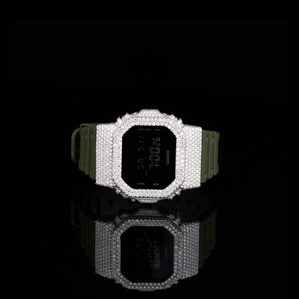 Royal Olive Green Band Emerald Ice Digital Watch