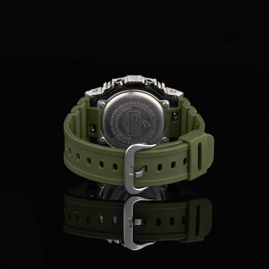 Royal Olive Green Band Emerald Ice Digital Watch