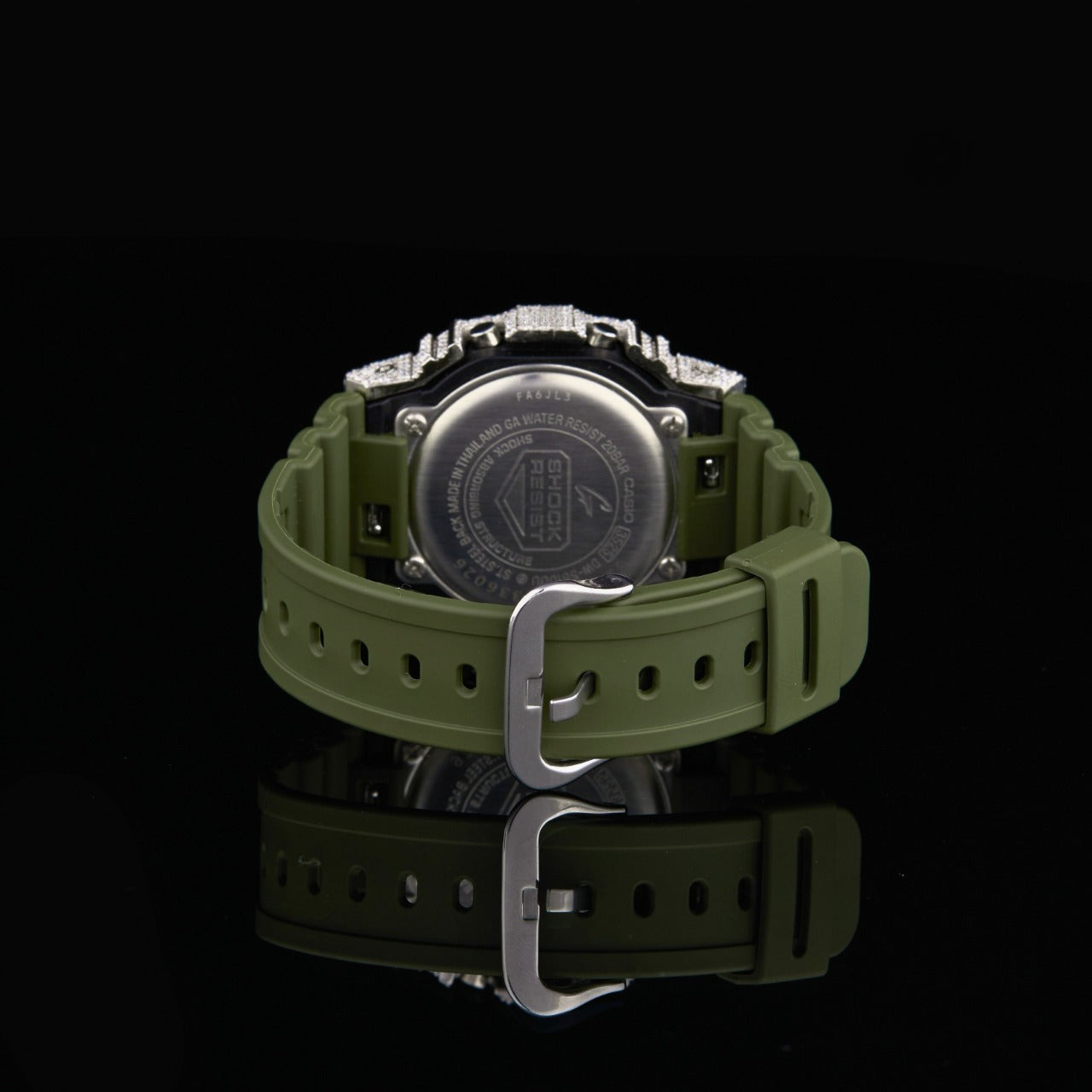 Royal Olive Green Band Emerald Ice Digital Watch