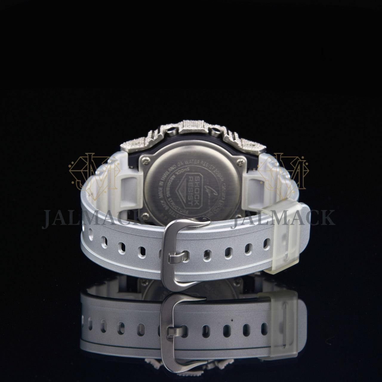 Silver Half Iced Round-Cut Moissanite Digital Watch