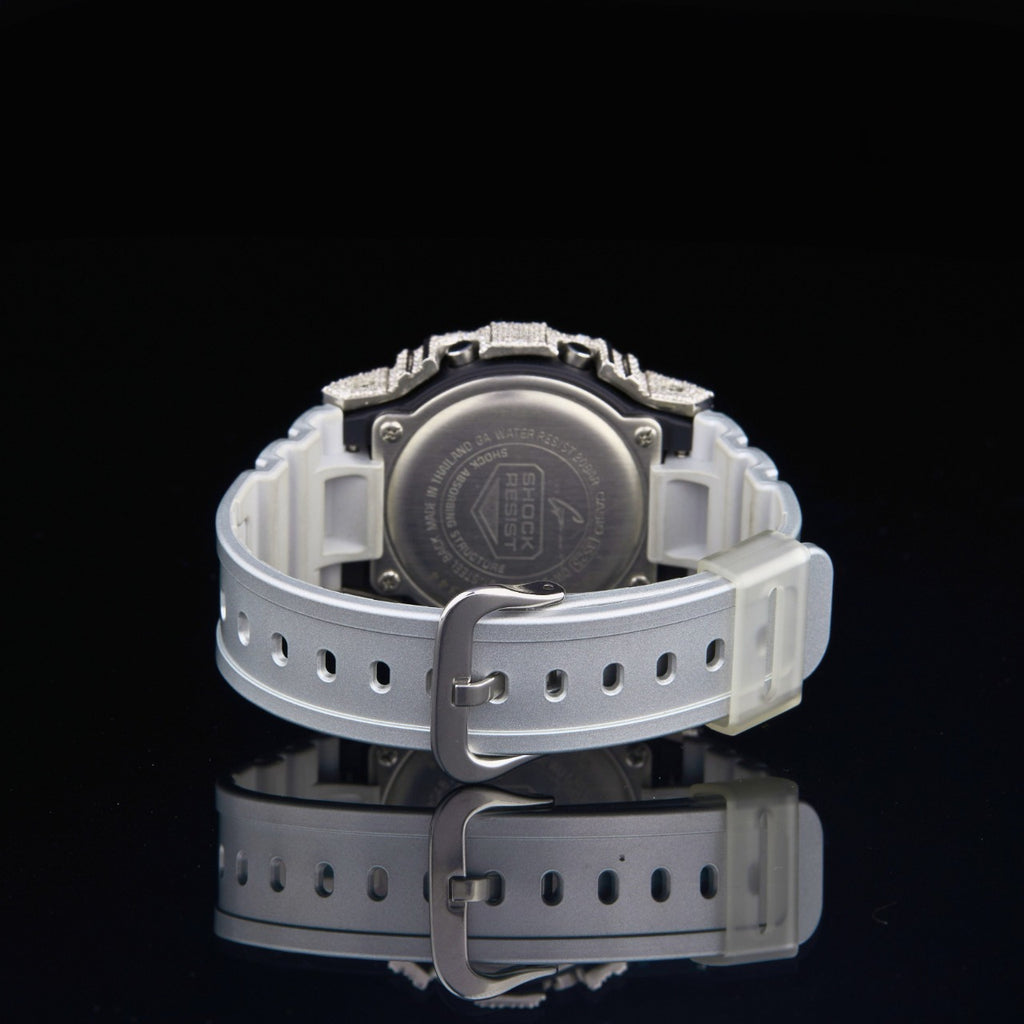 Silver Prestige Iced G-Shock Digital Moissanite Timepiece