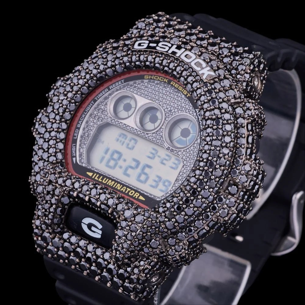 Black Ice Fully Iced G-Shock VVS Moissanite Digital Luxury Watch