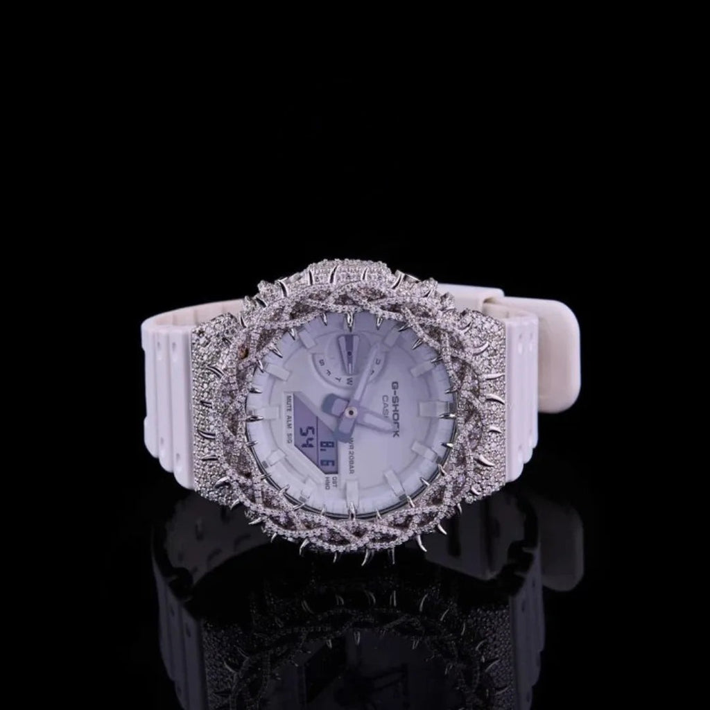 White Diamond Ice Spiked VVS Moissanite Luxury Sport Watch