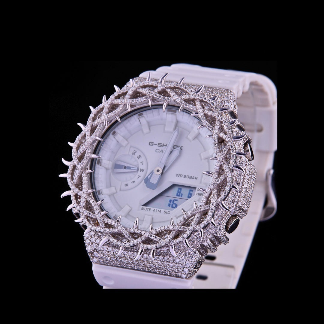 White Diamond Ice Spiked VVS Moissanite Luxury Sport Watch