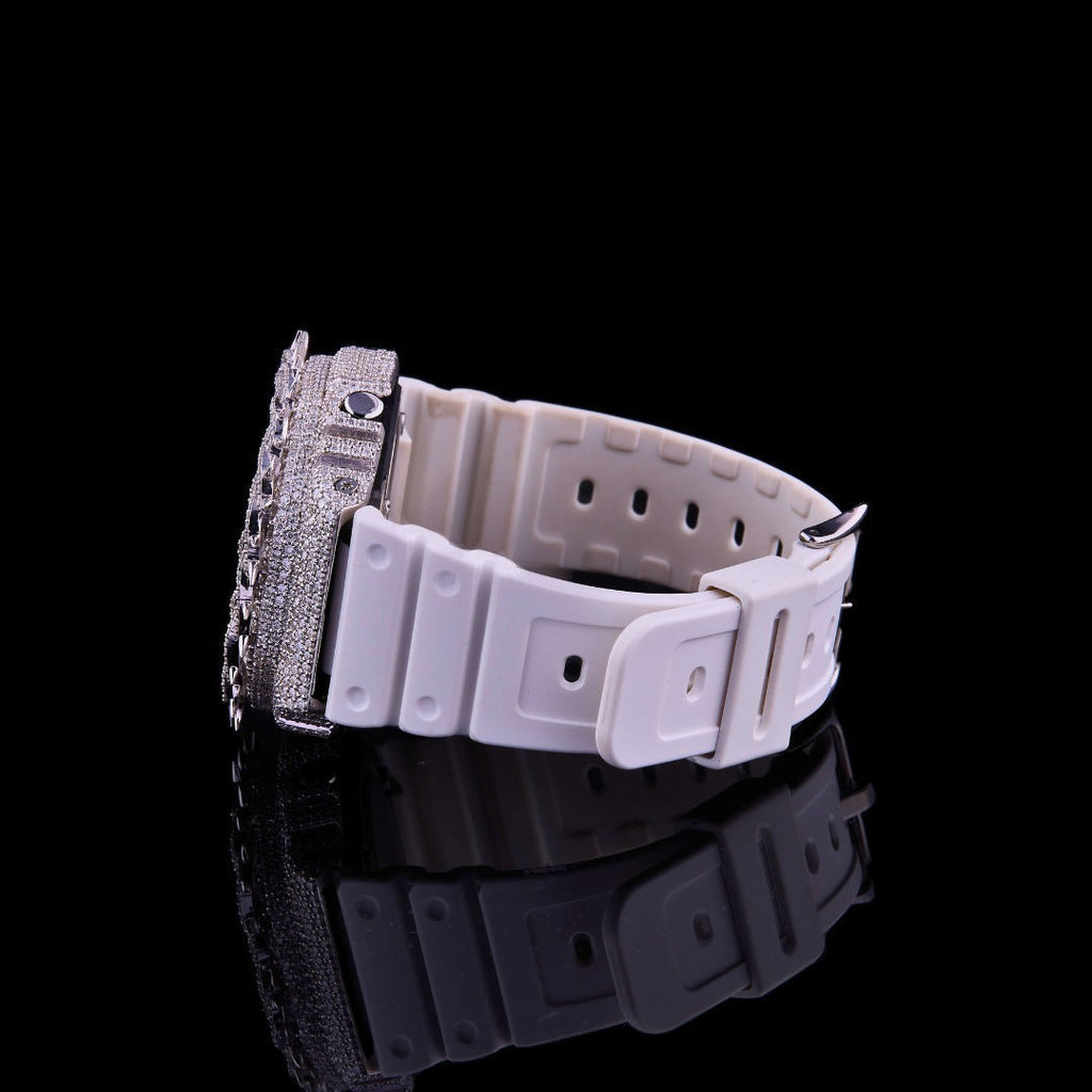 White Diamond Ice Spiked VVS Moissanite Luxury Sport Watch