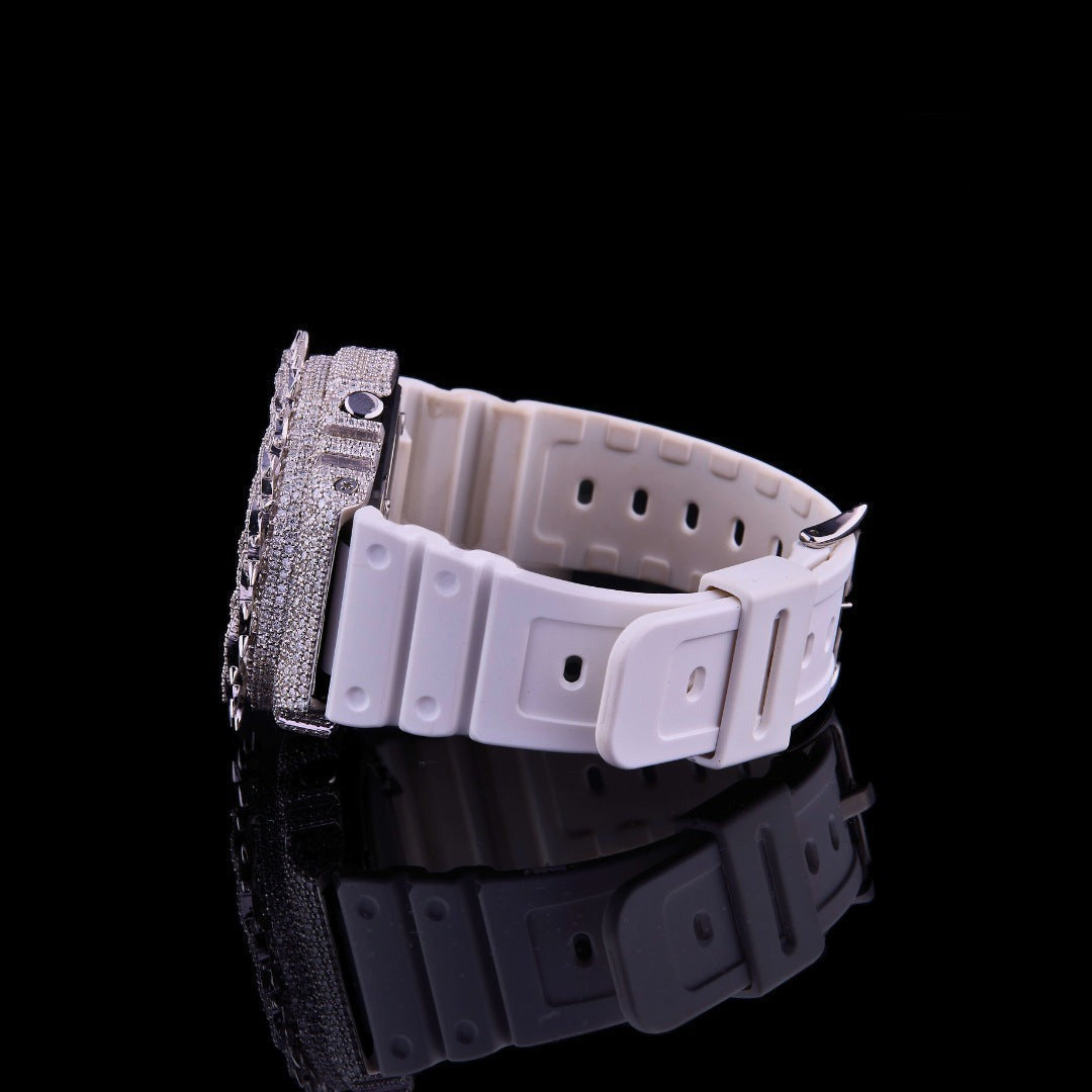 White Diamond Ice Spiked VVS Moissanite Luxury Sport Watch