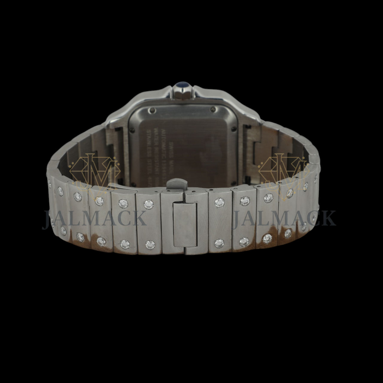 Green Dial Roman Letter Round-Cut Moissanite Watch