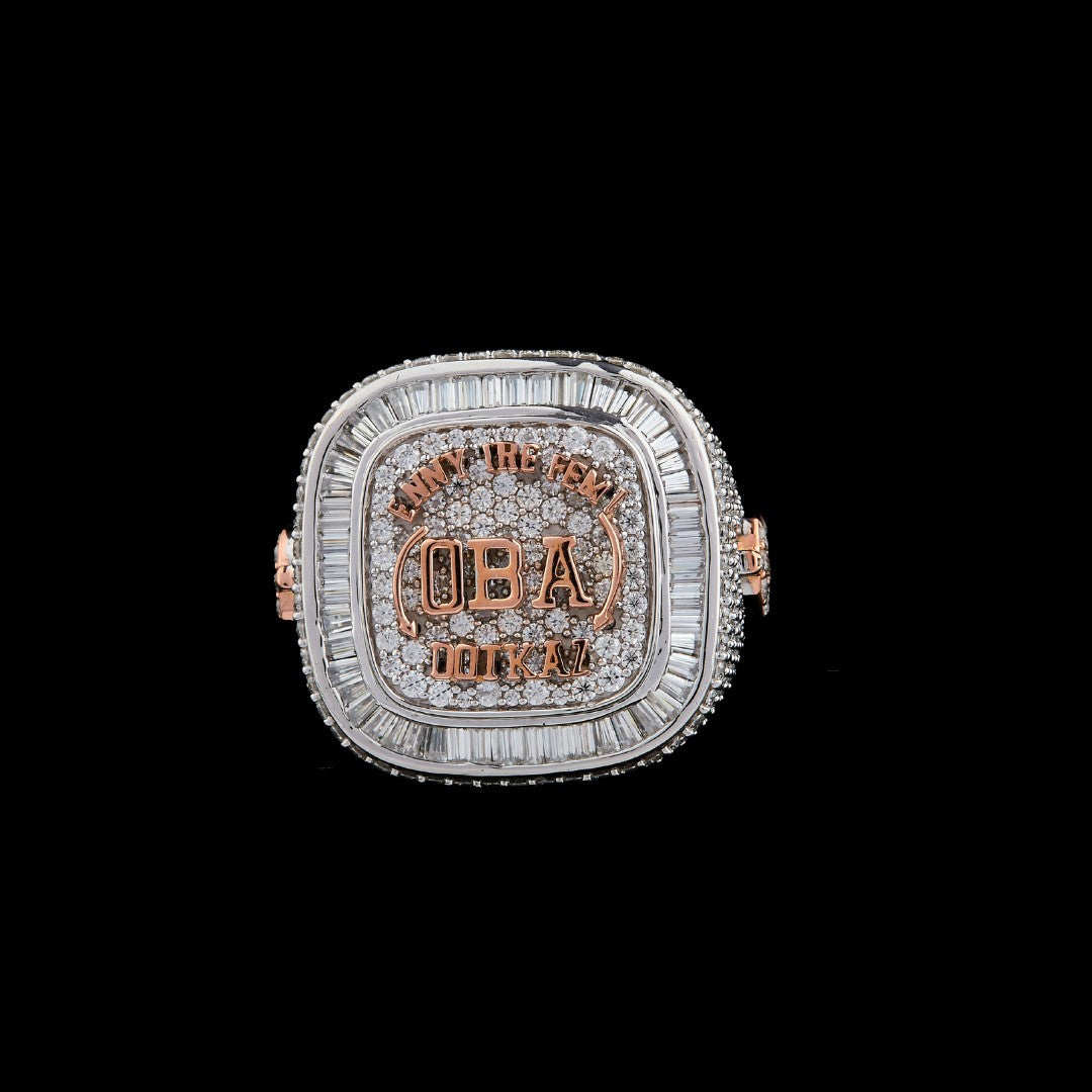 Custom Two-Tone Moissanite Signet Ring
